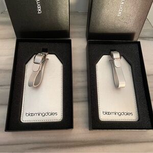 Bloomingdale’s Loyallist Bag Tag in Silver, Set of Two NWB